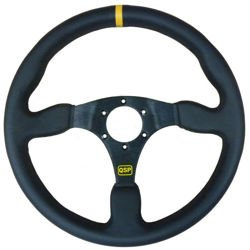 Kožený volant QSP 3paprskový 350mm plochý