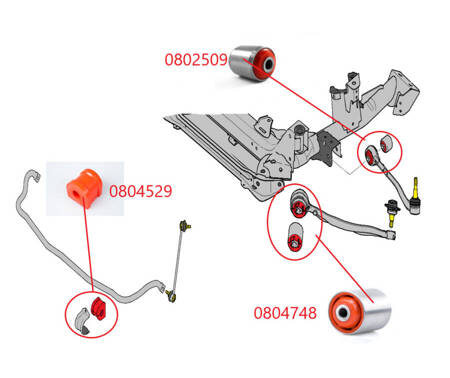 Pouzdro předního stabilizátoru - MPBS COMFORT SERIES: 0804529 BMW X3 E83