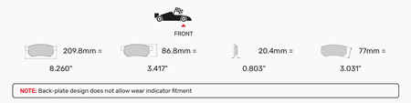 Přední brzdová destička Ferodo Racing DS1.11 FCP4712W BMW 2 Coupe F22 F87 5 F10 F18 6 Convertible F12 F13 Gran F06,