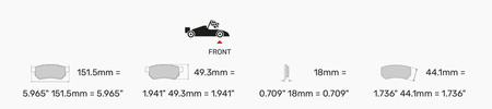 Přední brzdová destička Ferodo Racing DS3.12 FCP519G FIAT Cityvan Duna Fiorino Palio Palio Weekend Penny Siena Tempra Uno AUTO POLAND INNOCENTI Elba Mille