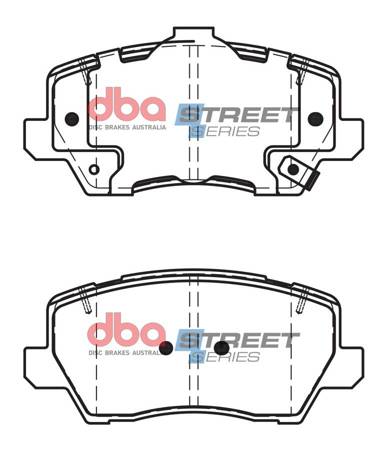 Přední brzdové destičky DBA Brake Pads Street Series Ceramic - DB15056SS KIA Picanto