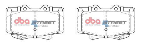 Přední brzdové destičky DBA Brake Pads Street Series Semi-metallic - DB1199SS TOYOTA 4 Runner KZN130 LN130 VZN130 Hilux Surf LN131 Landcruiser FZJ80 HDJ80 HDJ81 HZJ80