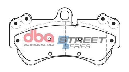 Přední brzdové destičky DBA Brake Pads Street Series Semi-metallic - DB1676SS PORSCHE Cayenne 9PA VOLKSWAGEN Touareg 1st Gen WIESMANN MF5