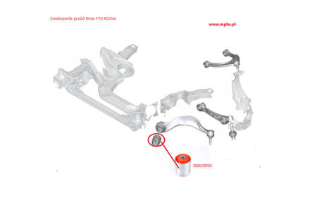 Přední spodní příčné rameno - Přední pouzdro - MPBS: 0802909X BMW 5 F07 Gran Turismo, F10 / F11 F18, 6 F06 Coupe, F12 F13, 7 F01 F02 F03 F04,