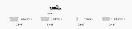 Zadní brzdová destička Ferodo Racing DSUNO FCP4663Z BMW 1 F20 F21 2 Coupe F22 F87 3 F30 F35 F80 F30,F80 Gran Turismo F34 Touring F31 4 Convertible F33 F83 F32 F82 F36,