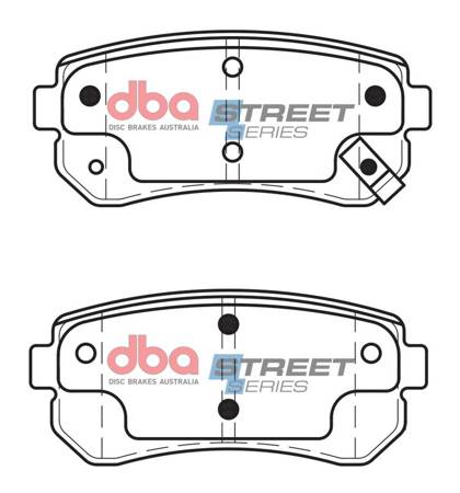 Zadní brzdové destičky DBA Brake Pads Street Series Ceramic - DB1943SS HYUNDAI Accent Kona Tucson Mk3 i-20 PB i-30 FD iX20 iX35 KIA Cee'd ED Pro-Cee'd Rio JB Sportage JE QL SL