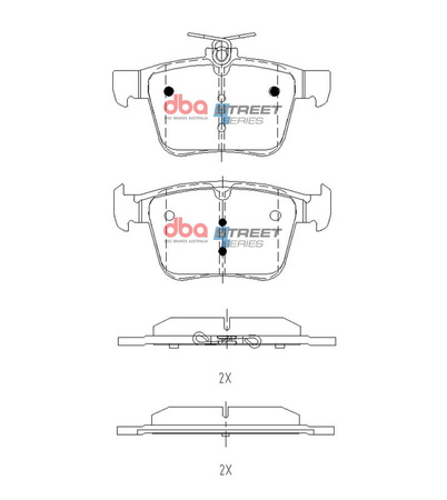 Zadní brzdové destičky DBA Brake Pads Street Series - DB2415SS AUDI S3 8V TTS quattro 8S CUPRA Ateca SEAT Leon 5F VOLKSWAGEN Golf Mk7 Clubsport S TCR