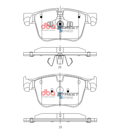 Přední brzdové destičky DBA Street Series - DB15164SS