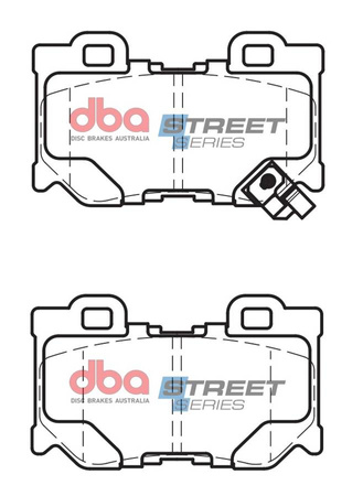 Zadní brzdové destičky DBA Brake Pads Street Series Ceramic - DB2401SS INFINITI FX30D FX37 FX50 G37 M30D M35h M37 Q50 Hybrid Q60 Coupe Q70 QX70 NISSAN 370Z Nismo Skyline V36 V36