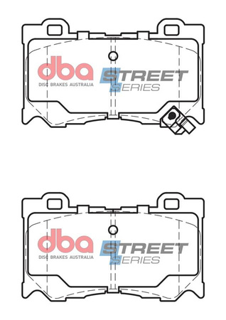 Přední brzdové destičky DBA Brake Pads Street Series Ceramic - DB2400SS INFINITI FX30D FX37 FX50 G37 M30D M35h M37 Q50 Hybrid Q60 Coupe Q70 QX70 NISSAN 370Z Nismo Skyline V36 V36