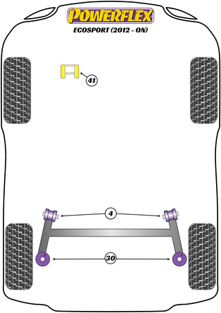 Horní vložka držáku převodovky  Polyuretanové pouzdro Powerflex Road Series Ford EcoSport (2012 - ON) PFF19-2231