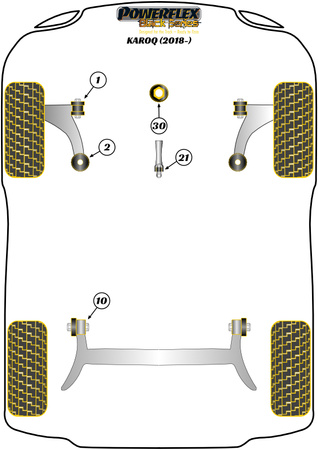 Pouzdro pro montáž zadního nosníku Polyuretanové pouzdro Powerflex Black Series Skoda Karoq (2017 on) Karoq 2WD PFR85-810BLK