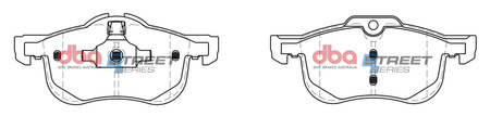 Přední DBA brzdové destičky Street Series Ceramic - DB2022SS