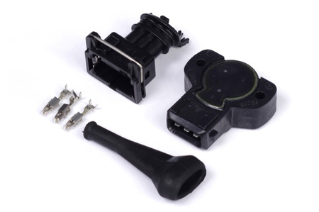 Haltech Throttle Pos. Černý snímač otáčení do protisměru 8mm D-hřídel - HT-010404