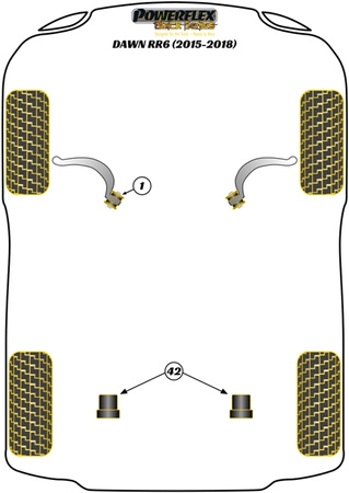 Pouzdro zadní montáže diferenciálu  Polyuretanové pouzdro Powerflex Black Series Rolls-Royce Dawn RR6 (2015 - 2018) PFR5-6031BLK