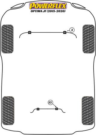 Pouzdro zadního stabilizátoru 19,3 mm Polyuretanové pouzdro Powerflex Road Series Kia Optima JF (2015 - 2020) PFR26-113-19.3