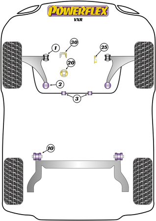 Manipulační balíček Powerflex Polyuretanové pouzdro Powerflex Road Series Vauxhall / Opel Corsa Models Corsa D (2006-2014) VXR/OPC PF80K-1001