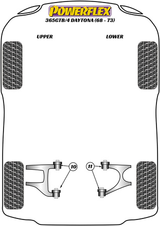 Vnitřní pouzdro zadního spodního lichoběžníkového ramene Polyuretanové pouzdro Powerflex Road Series Ferrari 365 GTB/4 Daytona (1968 - 1973) PF17-200
