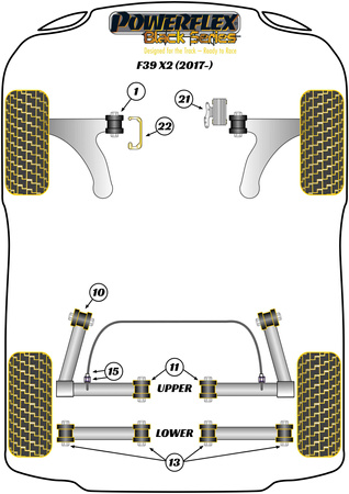 Vložka pouzdra montáže převodovky Polyuretanové pouzdro Powerflex Black Series BMW X Series X2 Series X2 F39 (2017 - ON) PFF5-1322BLK