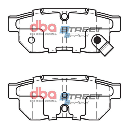 Zadní brzdové destičky DBA Brake Pads Street Series Ceramic - DB1163SS HONDA City Civic 5th Gen EG5 EG6 EG9 EH9 MA9 MB1 6th EK1 EK4 MA8 MB4 CRX Del Sol EG2 Jazz GK3
