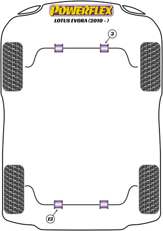 Pouzdro zadního stabilizátoru 21,5 mm Polyuretanové pouzdro Powerflex Road Series Lotus Evora (2010 - 2021) PF34-803-21.5