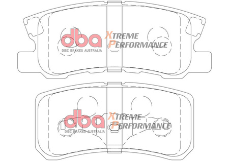 Zadní brzdové destičky DBA Brake Pads Xtreme Performance - DB1464XP CHRYSLER USA Sebring CITROEN C-Crosser Enterprise C4 Aircross DODGE Avenger Caliber JEEP Compass MK Patriot LANCIA Flavia MITSUBISHI ASX Grandis Lancer Outlander Pajero Shogun PEUGEOT
