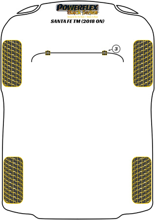 Přední pouzdro stabilizátoru 23,2 mm  Polyuretanové pouzdro Powerflex Black Series Hyundai Santa Fe Models Santa Fe TM (2018 on) PFF26-103-23.2BLK