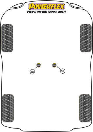 Adaptér Jack Pad Polyuretanové pouzdro Powerflex Road Series Rolls-Royce Phantom RR1 (2003 - 2017) PF5-4660