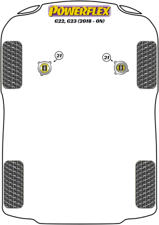 Vodicí kolík kola PowerAlign Polyuretanové pouzdro Powerflex Road Series BMW 4 Series G22, G23, G82, G83 (2020 on) G22, G23 (2020 on) PF99-514-125