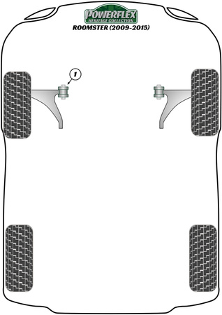 Pouzdro pro horní montáž přední vzpěry -10mm Polyuretanové pouzdro Powerflex Heritage Collection Skoda Roomster Models Roomster (2009 - 2015) PFF85-431H