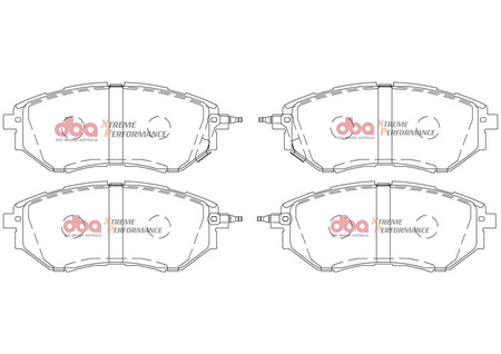 Přední brzdové destičky DBA Brake Pads Xtreme Performance ECE R90 certified Hawk HB533x.668 - DB1722XP SUBARU Forester Legacy Levorg VM Outback Tribeca