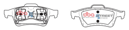 Zadní brzdové destičky DBA Brake Pads Street Series Ceramic - DB1665SS FORD Focus C-Max HOLDEN Aust NZ MAZDA 3 BK NISSAN Primera P12 W12 OPEL Signum Vectra RENAULT Espace Mk4 Grand Laguna 2 Megane Hatch Mk2 RS Vel Satis Europe UK SAAB 9-3 VAUXHALL VOLVO