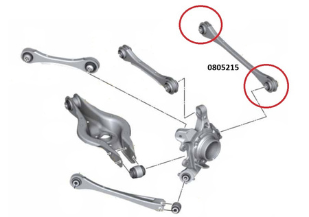 Pouzdro zadní táhly řízení - MPBS: 0805215 BMW 1 F20/F21 RWD + xDrive 2 F22/F23 RWD + xDrive 2 G42/G43 RWD + xDrive 3 F30/F31/F34 RWD + xDrive 3 G20/G21 RWD + xDrive 4 F32/F33/F36 RWD + xDrive 4 G22/G23/G26 RWD + xDrive Z Z4 G29 Toyota Supra V (19-) DB