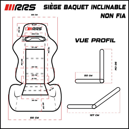 Černé skořepinové Autosedačka RRS – nastavitelné s vodítkem