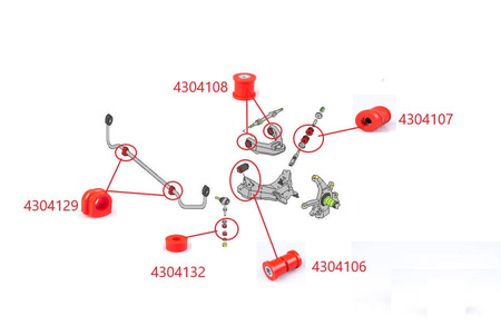 MPBS přední horní lichoběžníkové pouzdro: 4304108 Nissan Terrano II