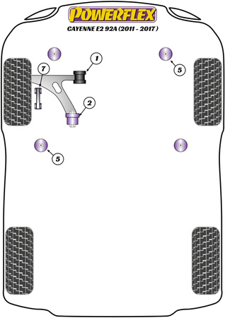 Přední pouzdro stabilizátoru  Polyuretanové pouzdro Powerflex Road Series Porsche Cayenne Models Cayenne E2 958/958.2 92A (2011 - 2017) PFF3-813