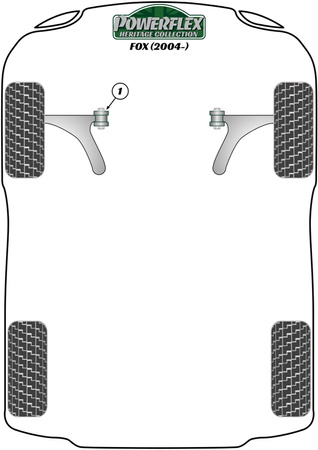 Přední lichoběžníkové rameno 30mm Polyuretanové pouzdro Powerflex Heritage Collection Volkswagen Fox (2003 - 2014) PFF85-201H