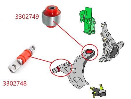 Přední příčné pouzdro (bonbón) - MPBS: 3302748 Lexus 300H, 350, 350 4WD, 450H, 450H ES250, RX270, RX270 RX350, RX350 Toyota Highlander, Highlander Kluger, Kluger Sienna, Sienna Venza, Venza