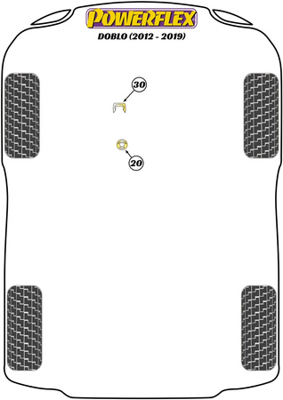 Vodicí kolík kola PowerAlign Polyuretanové pouzdro Powerflex Road Series Fiat Doblo 263 (2011 - 2022) PF99-512-125