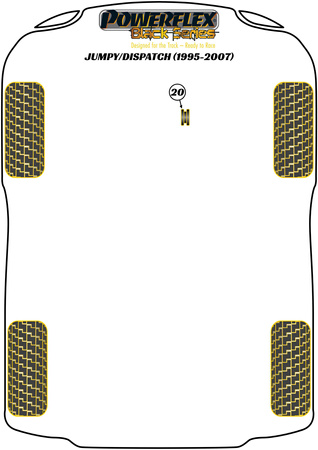 Spodní zadní pouzdro motoru - Track/MSport Polyuretanové pouzdro Powerflex Black Series Citroen Jumpy / Dispatch (1995 - 2007) PFF50-306BLK