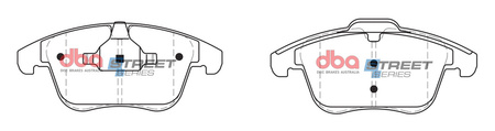 Přední brzdové destičky DBA Brake Pads Street Series Ceramic - DB1998SS FORD Galaxy Mk2 Mondeo Estate Mk4 Hatchback Saloon S-Max LAND ROVER Freelander Range Evoque L538 VOLVO S60 T5 S80 T6 V60 Mk1 Cross Country V70 Mk3 XC70