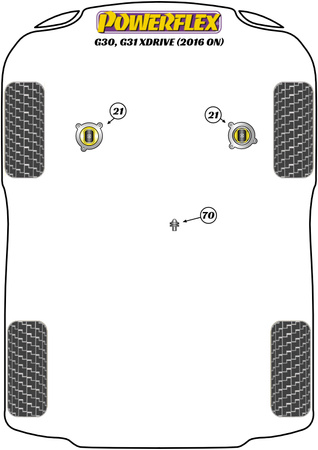 Vodicí kolík kola PowerAlign Polyuretanové pouzdro Powerflex Road Series BMW 5 Series G30, G31, F90 (2016 on) G30, G31 XDrive (2016 on) PF99-514-125