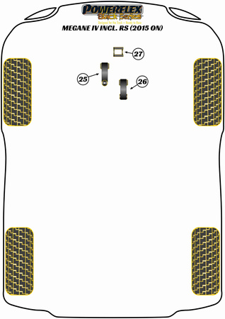 Držák s nižším točivým momentem - Track/Msport Polyuretanové pouzdro Powerflex Black Series Renault Megane Models Megane IV Incl. RS (2015 on) PFF60-8026BLK
