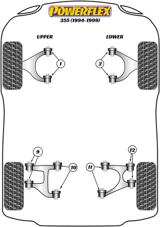 Vodicí kolík kola PowerAlign Polyuretanové pouzdro Powerflex Road Series Ferrari F355 (1994 - 1999) PF99-514-15