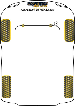 Přední pouzdro stabilizátoru 22,5 mm  Polyuretanové pouzdro Powerflex Black Series Kia Carens UN & RP (2006 - 2019) PFF26-103-22.5BLK