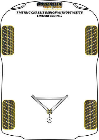 DeDion "A" rám středového pouzdra Polyuretanové pouzdro Powerflex Black Series Caterham 7 (DeDion without Watts Linkage)  7 Metric Chassis DeDion without Watts Linkage (2006 on) PF8-903BLK