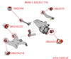 Sada odpružených pouzder - MPBS: 0802701R BMW 5 E60 / E61, 6 E63 E64,