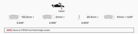 Přední brzdová destička Ferodo Racing DS3.12 FRP3097G FORD Fiesta Fiesta 5 