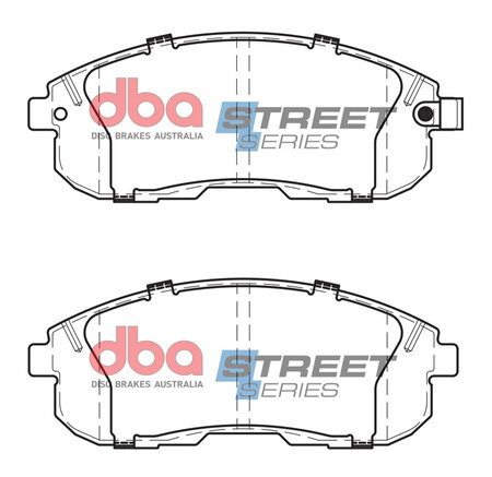 Přední brzdové destičky DBA Brake Pads Street Series Ceramic - DB1232SS NISSAN 350Z Cube Juke 1st Gen Nismo Pulsar Skyline V35 V35 Stagea M35 Tiida SUZUKI SX4
