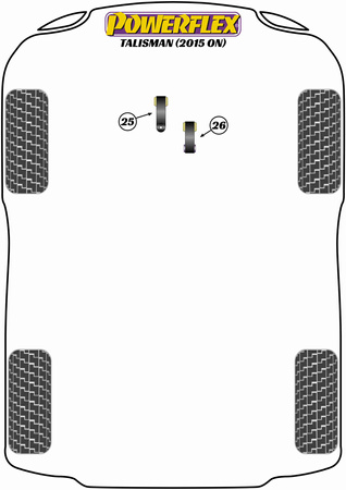 Držák s nižším točivým momentem - silniční Polyuretanové pouzdro Powerflex Road Series Renault Talisman (2015 on) PFF60-8026